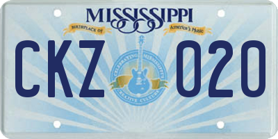 MS license plate CKZ020