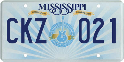 MS license plate CKZ021