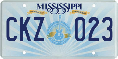 MS license plate CKZ023