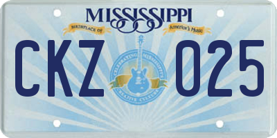 MS license plate CKZ025