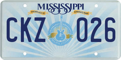 MS license plate CKZ026