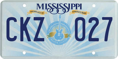 MS license plate CKZ027
