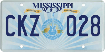 MS license plate CKZ028