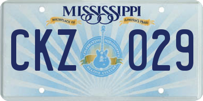MS license plate CKZ029