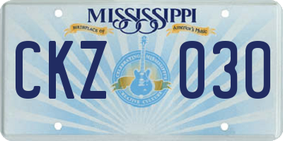 MS license plate CKZ030