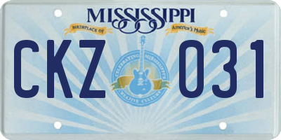 MS license plate CKZ031