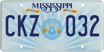 MS license plate CKZ032