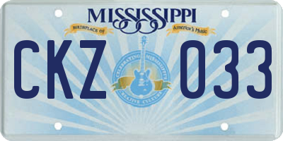 MS license plate CKZ033