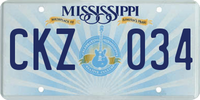 MS license plate CKZ034
