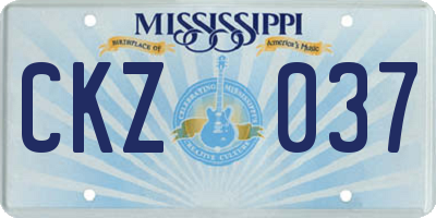 MS license plate CKZ037
