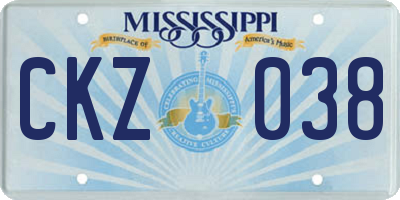 MS license plate CKZ038