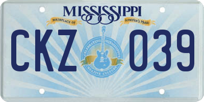 MS license plate CKZ039