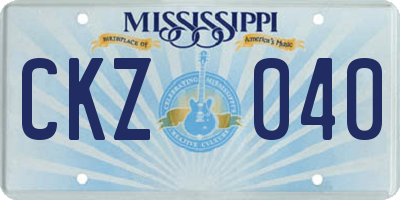 MS license plate CKZ040