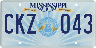 MS license plate CKZ043