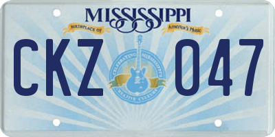 MS license plate CKZ047