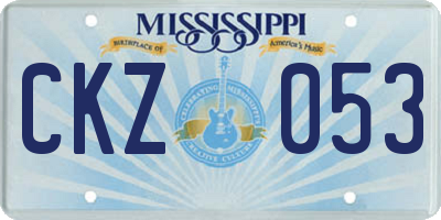 MS license plate CKZ053