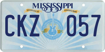 MS license plate CKZ057