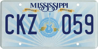 MS license plate CKZ059