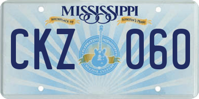 MS license plate CKZ060