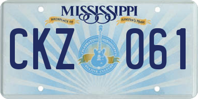 MS license plate CKZ061