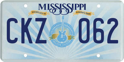 MS license plate CKZ062