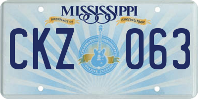 MS license plate CKZ063