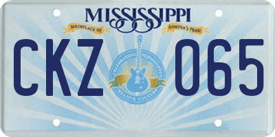 MS license plate CKZ065