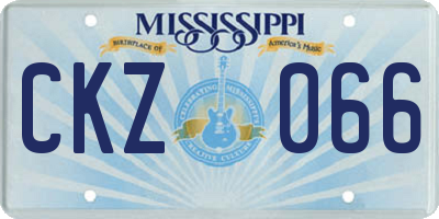MS license plate CKZ066