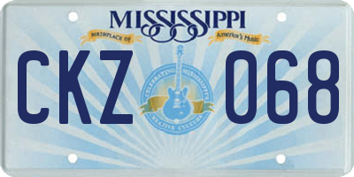 MS license plate CKZ068