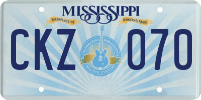 MS license plate CKZ070