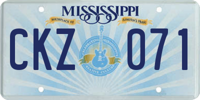 MS license plate CKZ071