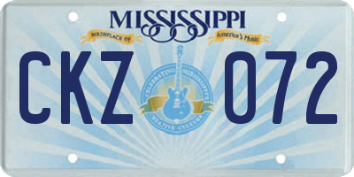 MS license plate CKZ072