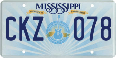 MS license plate CKZ078