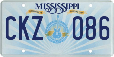 MS license plate CKZ086