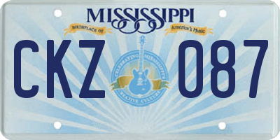 MS license plate CKZ087
