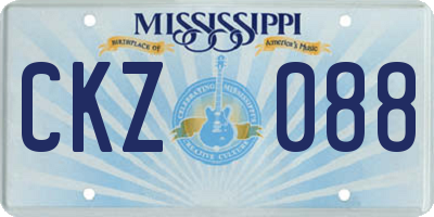MS license plate CKZ088