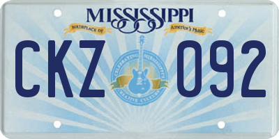 MS license plate CKZ092