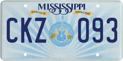 MS license plate CKZ093