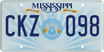 MS license plate CKZ098