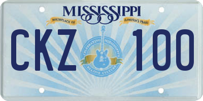 MS license plate CKZ100