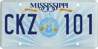 MS license plate CKZ101