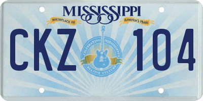 MS license plate CKZ104