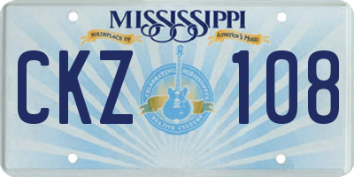MS license plate CKZ108