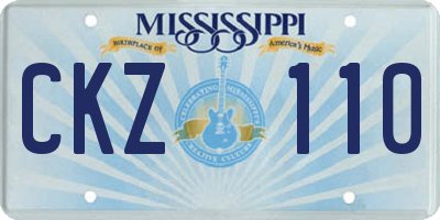 MS license plate CKZ110