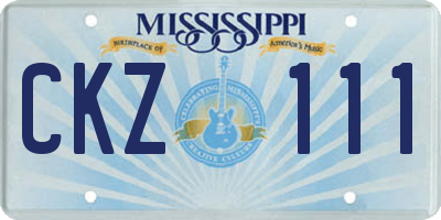 MS license plate CKZ111