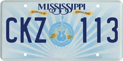 MS license plate CKZ113