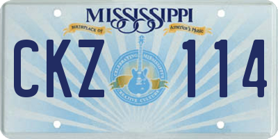 MS license plate CKZ114