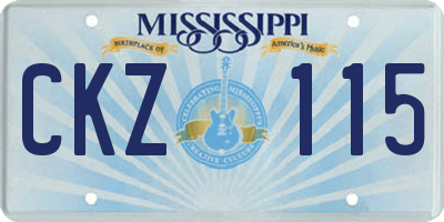 MS license plate CKZ115