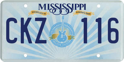 MS license plate CKZ116