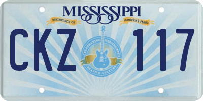 MS license plate CKZ117
